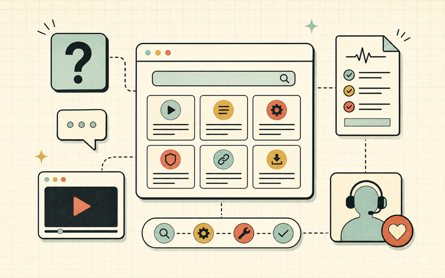 Generated illustration of streaming support and FAQ documentation