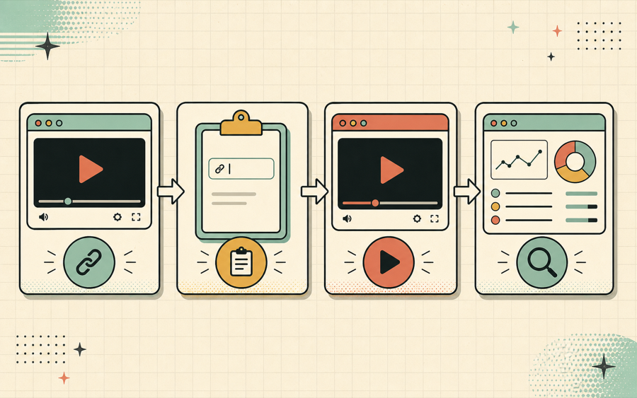 Generated illustration of a step by step streaming workflow