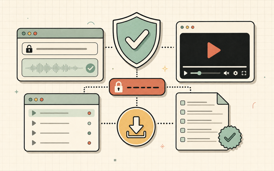 Generated illustration of secure authorized stream testing